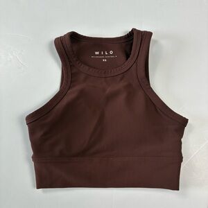 005 - Wilo Melbourne Australia Brown Ribbed Tank Top Athletic Crop Top